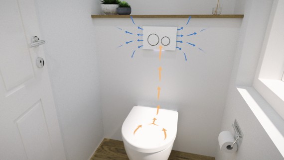 WC with Geberit DuoFresh odour extraction unit