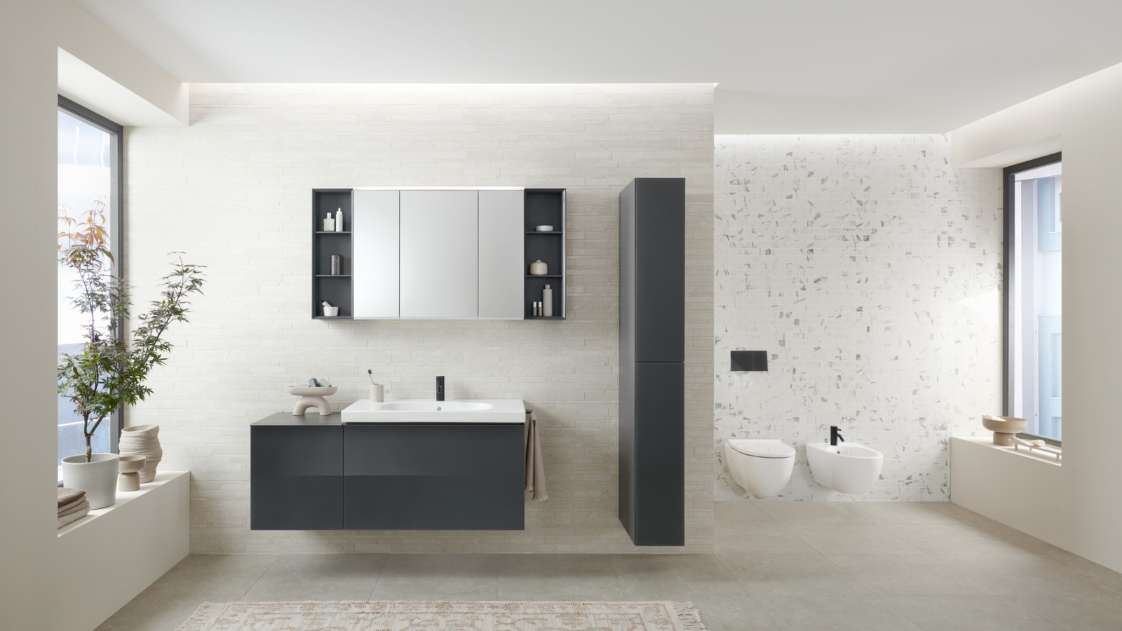 Geberit Acanto bathroom in lava glass Geberit Acanto bathroom in lava glass