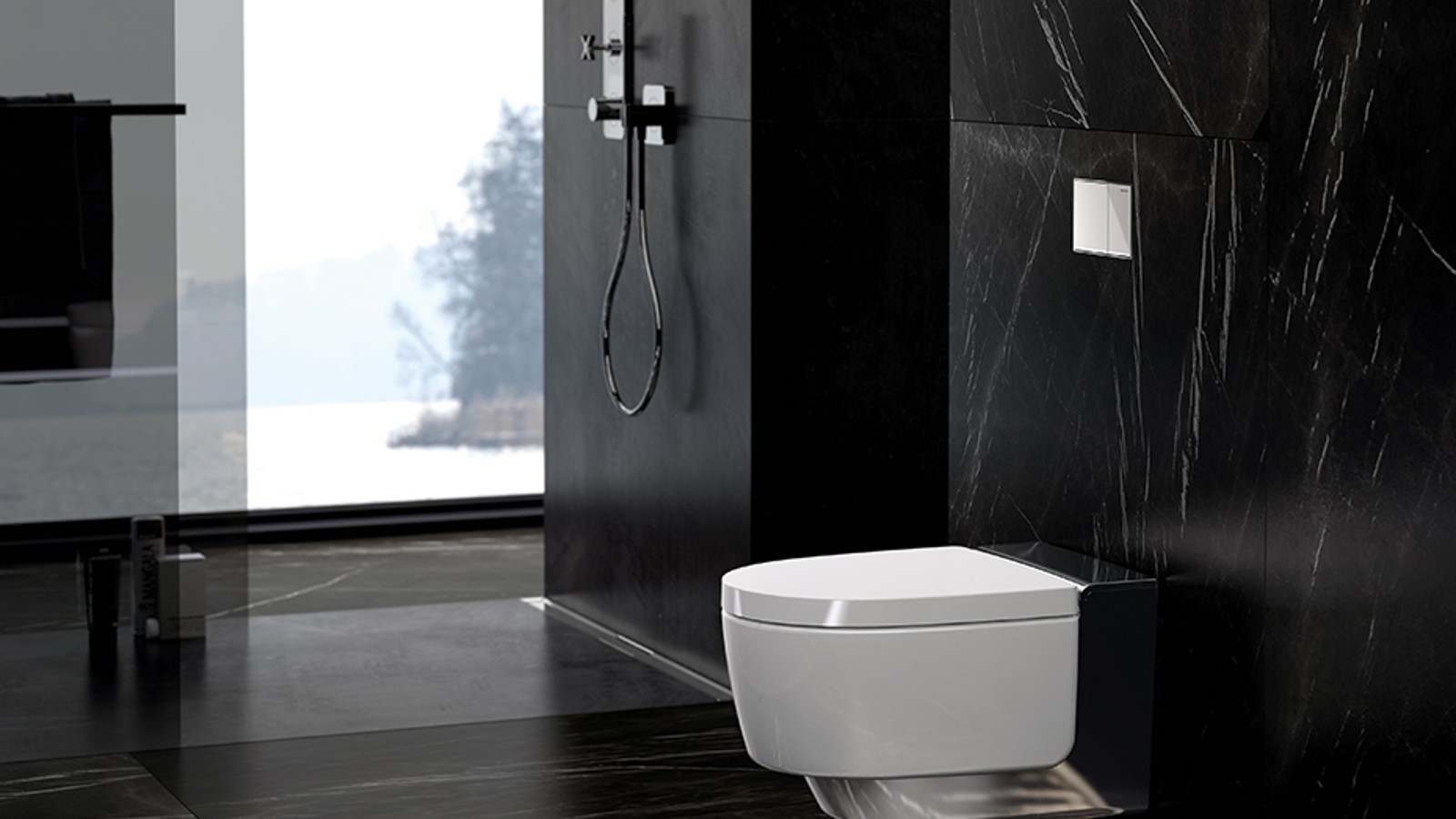 Shower toilet Geberit AquaClean Mera Comfort for optimal cleansing of the genital area. Shower toilet Geberit AquaClean Mera Comfort for optimal cleansing of the genital area.
