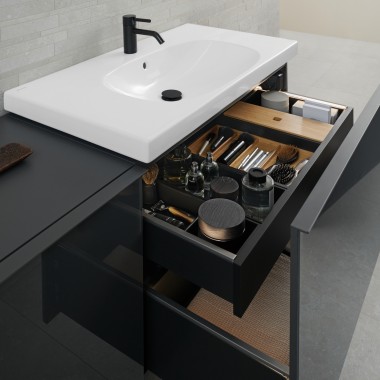 Geberit Acanto bathroom furniture colour lava