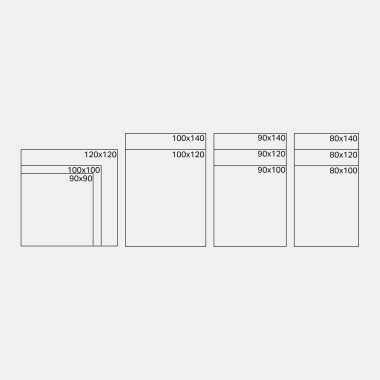 Available dimensions of the Geberit shower surface Setaplano (in cm)