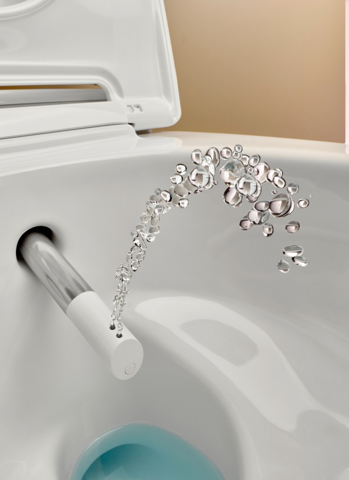 Geberit AquaClean shower toilet with spray nozzle Geberit AquaClean shower toilet with spray nozzle