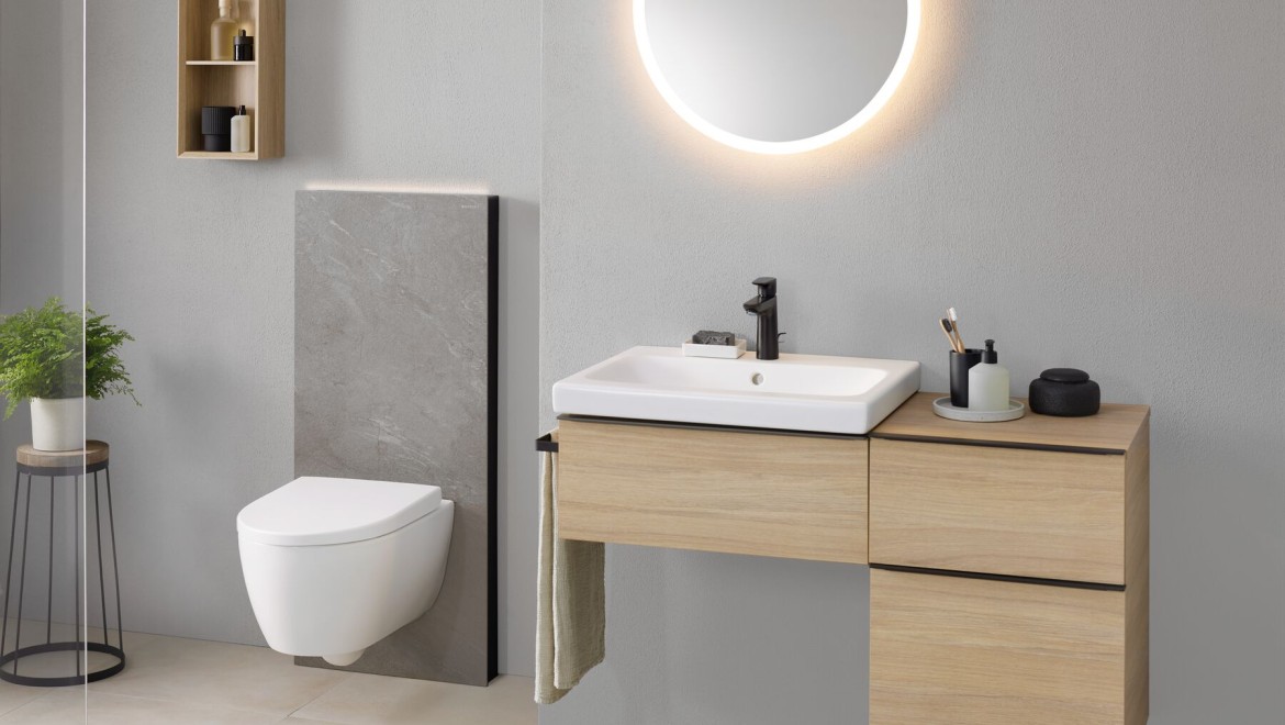 Geberit Monolith Plus with light on (© Geberit)