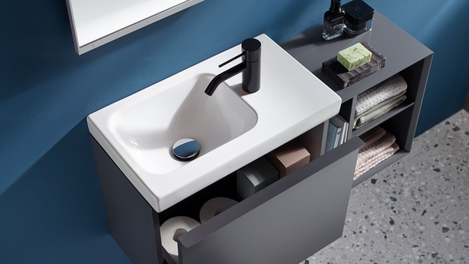 Geberit iCon handrinse basin with washbasin cabinet bathroom series Geberit iCon handrinse basin with washbasin cabinet bathroom series