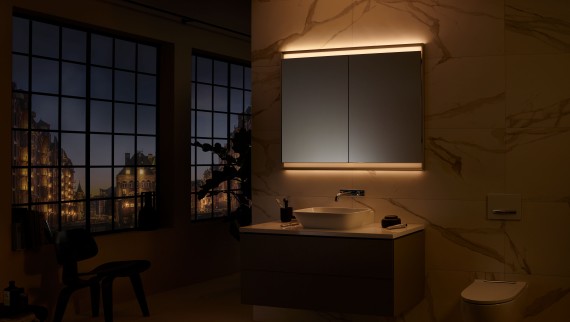 The Geberit ONE mirror cabinet with ComfortLight The Geberit ONE mirror cabinet with ComfortLight