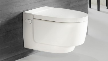 Geberit AquaClean Mera in white with Sigma70 remote control