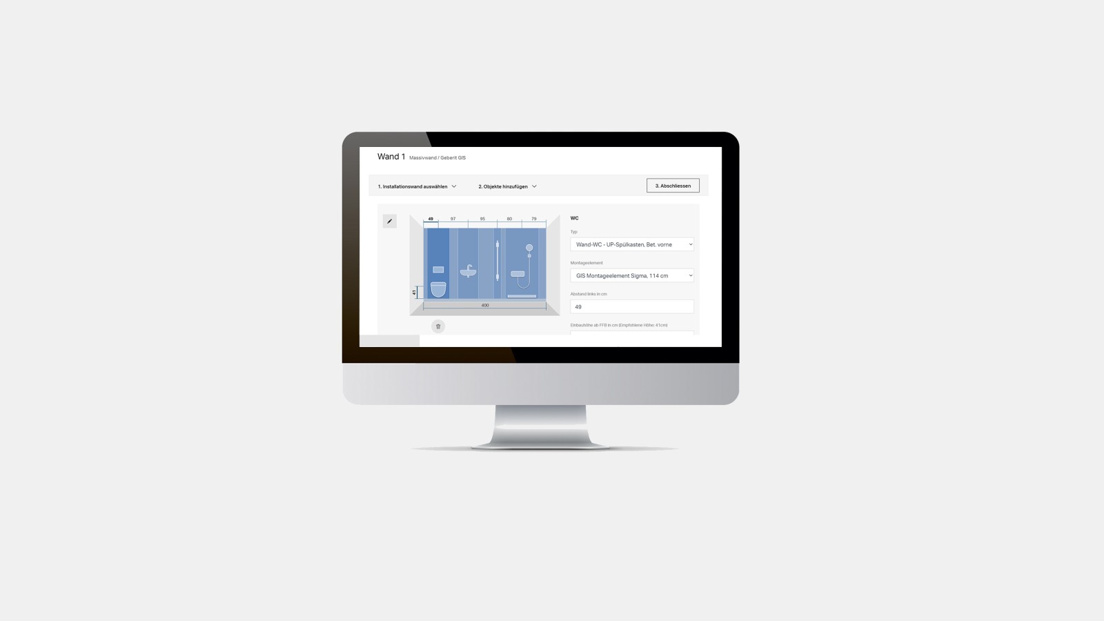 Geberit GIS/Duofix calculator