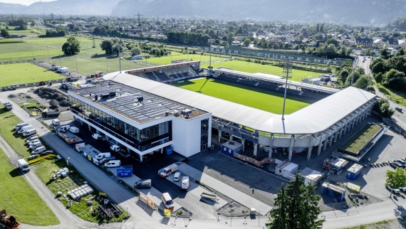 The SCR Altach football stadium was expanded in 2025 to include the Business Club The SCR Altach football stadium was expanded in 2025 to include the Business Club
