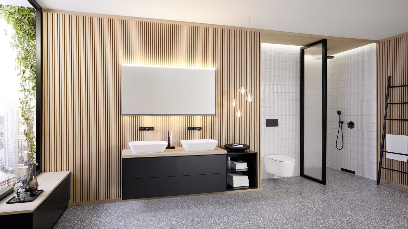 Geberit One bathroom with Option Plus mirror Geberit One bathroom with Option Plus mirror
