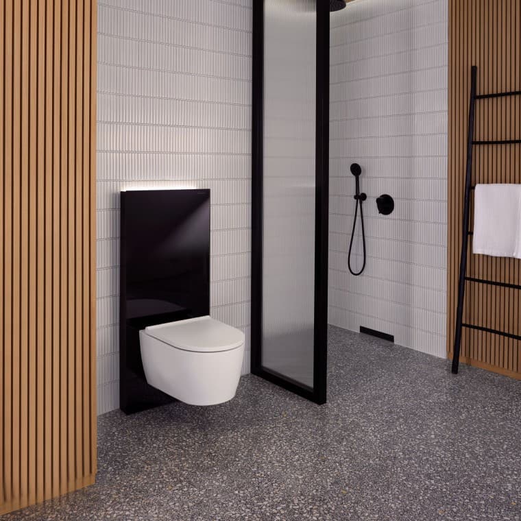 Geberit wall drain in matt black Geberit wall drain in matt black
