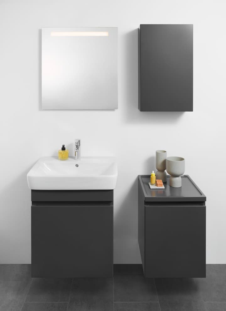 Option Basic 60 cm combined with the Selnova bathroom series Option Basic 60 cm combined with the Selnova bathroom series