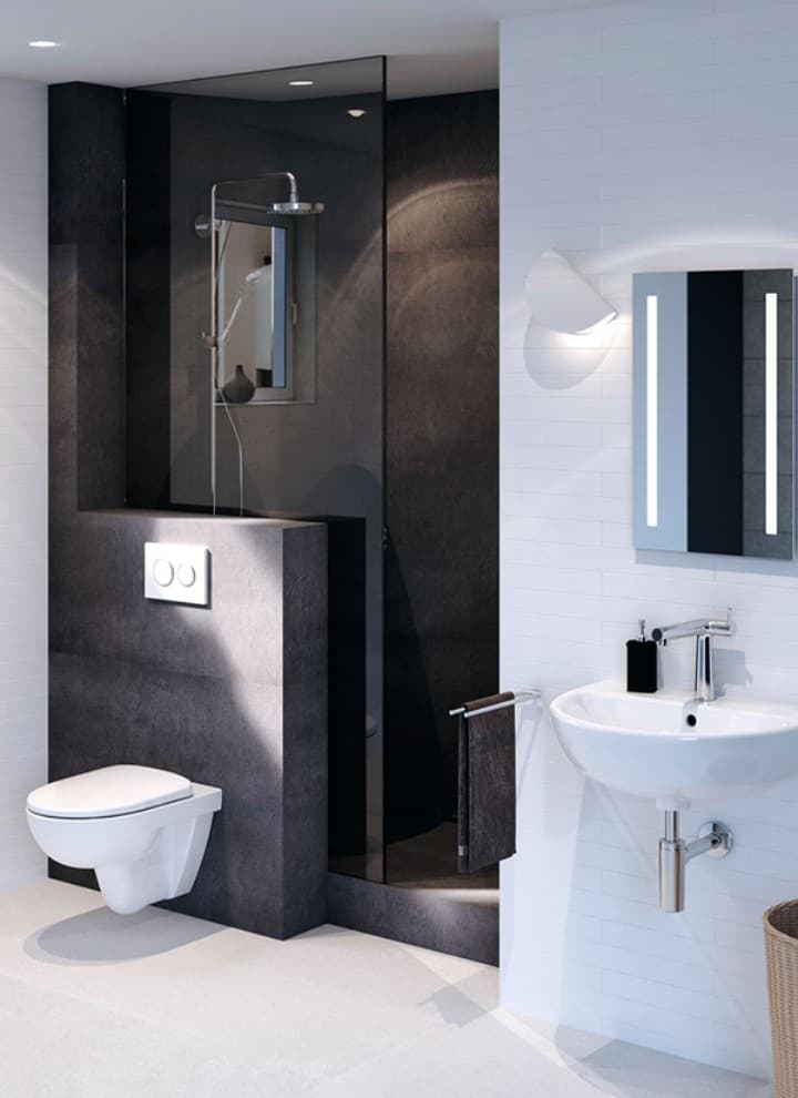 Geberit Selnova guest WC with washplace, washbasin cabinet and toilet Geberit Selnova guest WC with washplace, washbasin cabinet and toilet