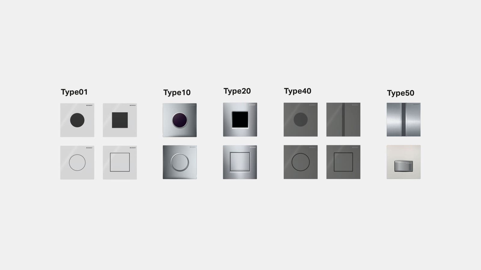 Overview of Geberit cover plates Overview of Geberit cover plates