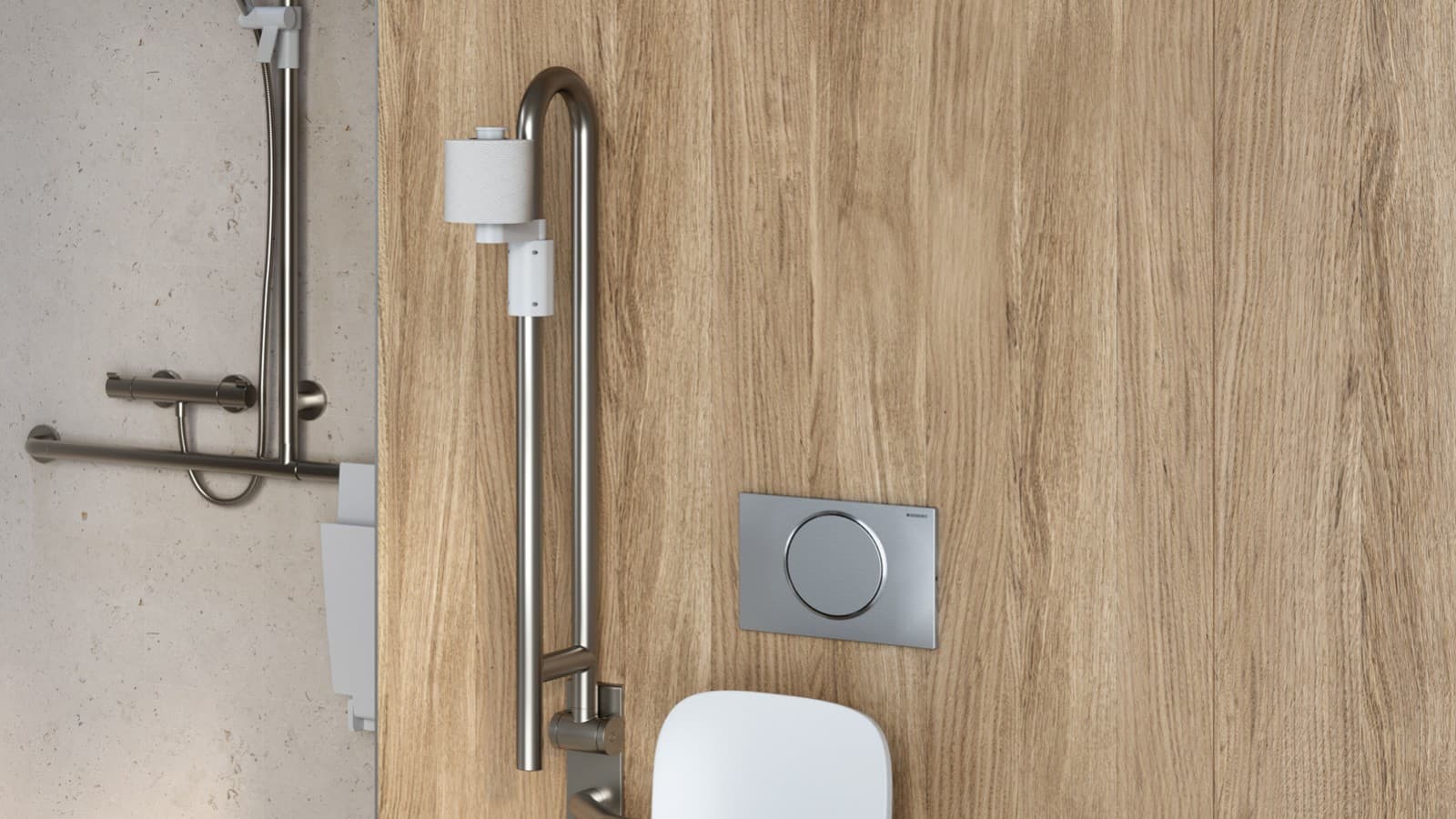 RF-controlled button on the pull-down rail RF-controlled button on the pull-down rail