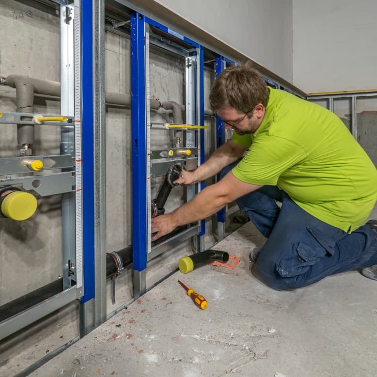 Installation of the Geberit Silent-PP drainage plug-in system Installation of the Geberit Silent-PP drainage plug-in system