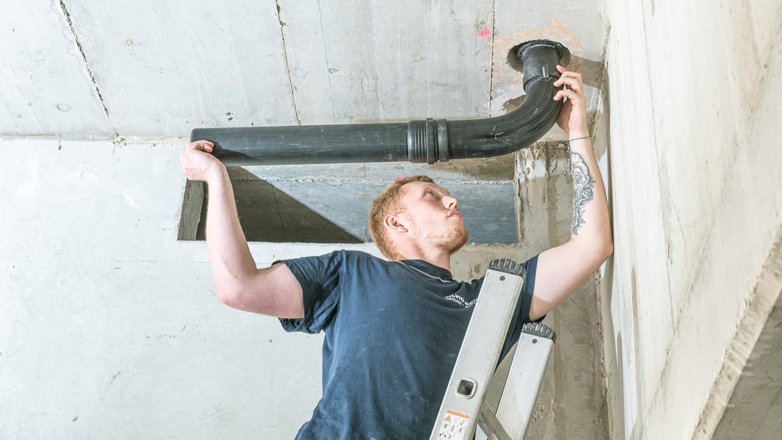 A ceiling feed-through with SuperTube technology, eliminating the need for a bypass A ceiling feed-through with SuperTube technology, eliminating the need for a bypass